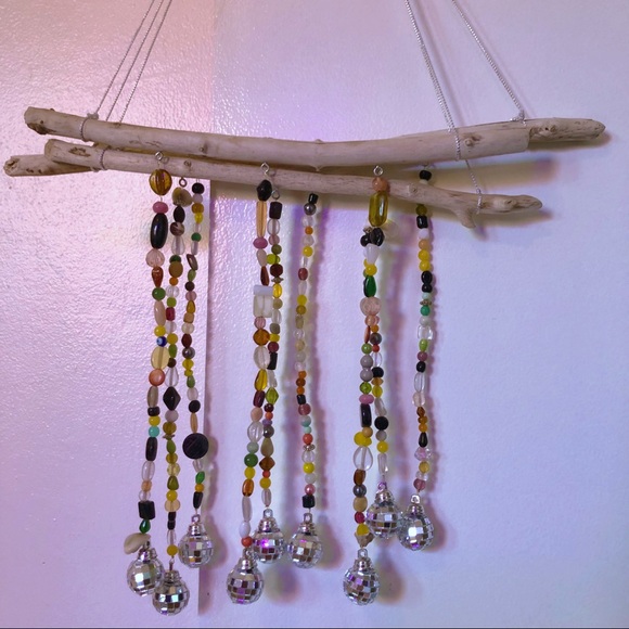 Handmade Upcycled Mini Disco Ball Beaded Sun Catcher - Picture 3 of 7